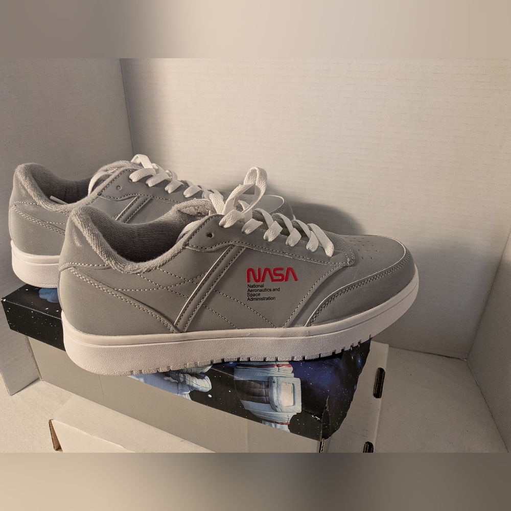 NASA grey reflective sneakers NWB sz 9
